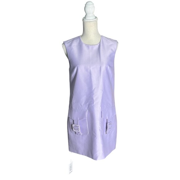 NWT Self-Portrait Lilac Taffeta Mini Dress purple shift size US 6 UK 10 S - Picture 5 of 13